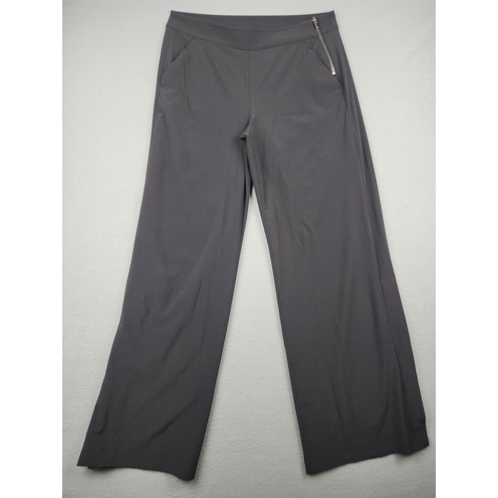 Athleta 'Gramercy Track Trouser Pants Womens 8 Black Wide Leg Pull On Stretch